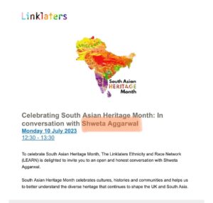 Linklaters' South Asian Heritage Month Celebration - Keynote Speaker